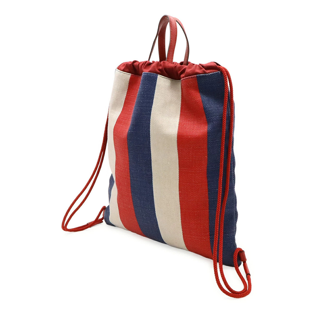 Gucci backpack red tricolor drawstring blue canvas rucksack leather Red Blue